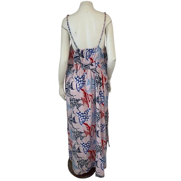 NWT Loft Fish Print Double Side Tie Maxi Dress Size XL Resort Beach Tropical - Picture 8 of 15